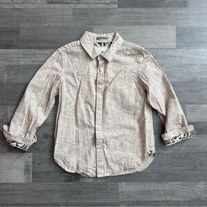 Denim & Flower Boys Beige Button-Up Shirt